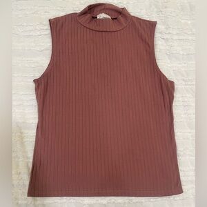 Sleeveless Ribbed Top S - Mauve- Wandering Dreams NY